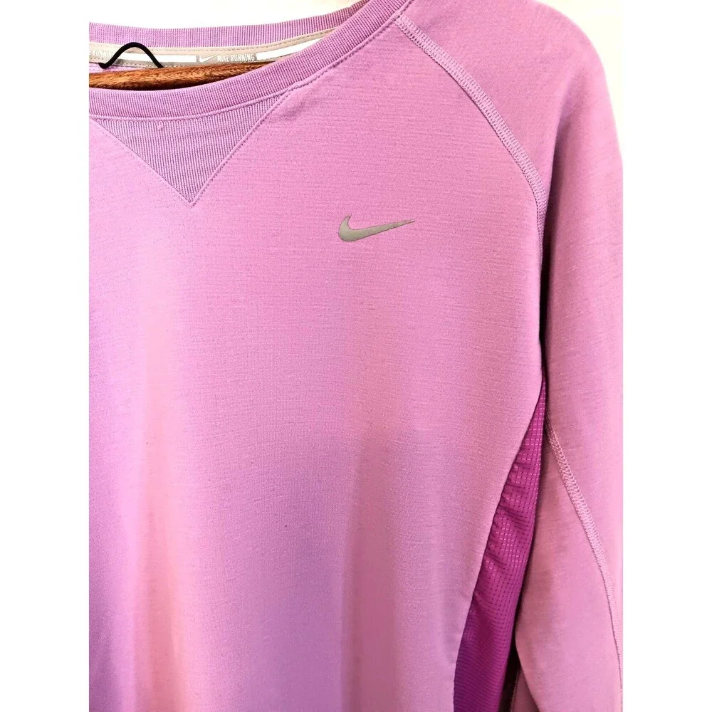 Nike Running Dri-FIT Women’s Medium Purple Long Sleeve Athletic Top Thumbholes